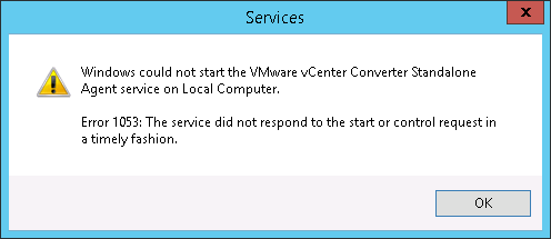 vmware converter standalone could not start service